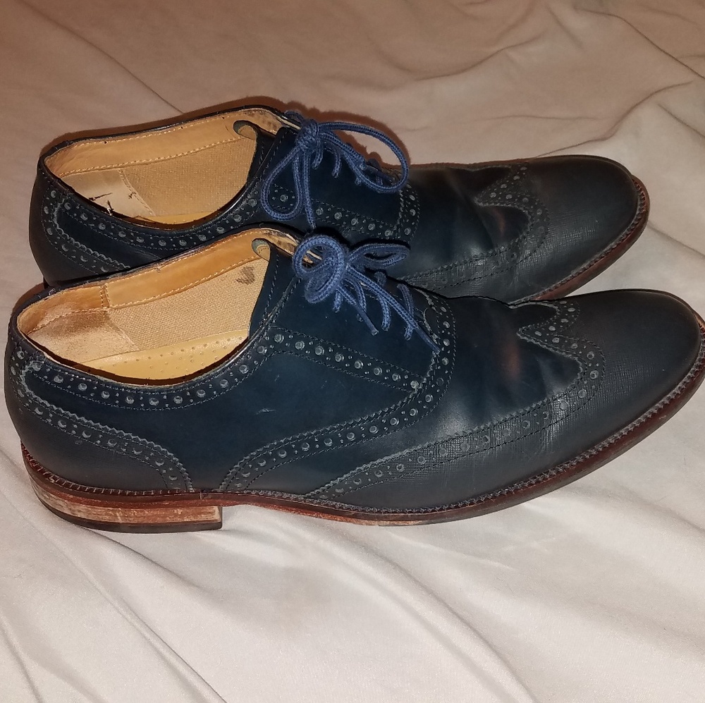 Cole Haan blue wingtip dress shoes